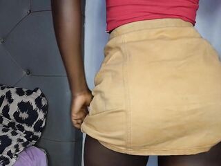 Brown skinny large butt tiny titties