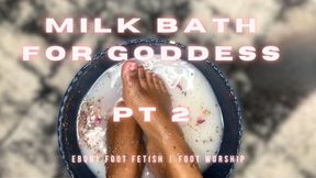 Temptress Mango's "Milk Bath for Goddess Pt. 2" - Ebony Foot Fetish and Foot Washing