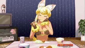 Sexy Blonde Wolf Girl Prepares A Tasty Meal Then Joins You For A Wet Bath &amp_ Blowjob - HENTAI PROS