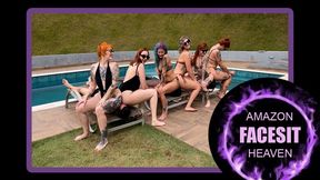 Butt Eclipse: Mel Fire, Fennix, Ary, Cute Devil, Sally, and Nara in a Collective Facesitting (720 EN SUB) - Face Sitting - Ass Humiliation - Ass Smelling - Domination