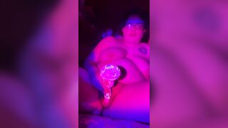 Ebony light sex toy play