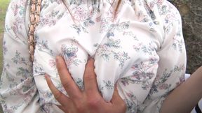 Busty oriental whore gives boobjob and gets pussy creampied
