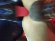 Misstress pegging Sissy CD in chastity