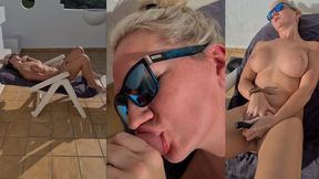 Blonde housewife's beach bod gets wetter with cock&#x1F32D;, not just sunbeams