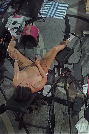 My Wet Ass Pussy Orgasming Hard in a Gyno Chair From an Eroscillator on a Huge Clit. Rizin&#039; Studio..