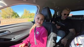 Carsex + Hotel sex with young sexy stranger girl 4K