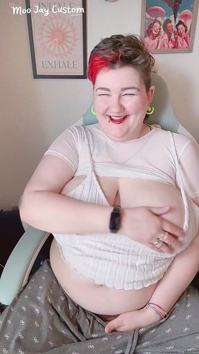 POV Roleplay Flashing Giant Tits While You Play a Game