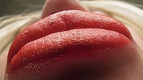 BIG RED GLITTER LIPS CLIMBING ON YOUR COCK!AVI