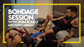 Bondage Session with Dom Ícaro and Puppy Drian (1080p mov) Gay Bondage - Gay Domination - Chains - Foot Fetish - Pet Play - Handgag - BDSM