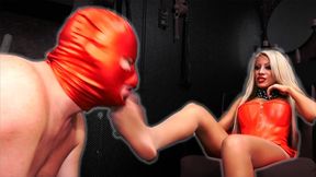 Foot Gagging, Pantyhose Worship punishment for a loser by Mistress Saida