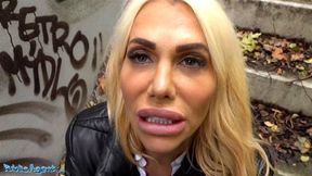 Public Agent Blonde Aussie Tori Cummings fucked on the office stairs