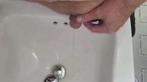 Sissy made to relieve herself in sink