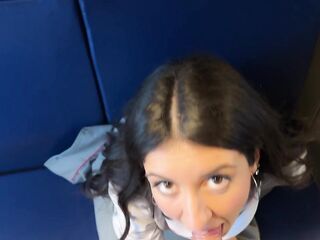 Teach Conductor Caught Passenger Jerking Off, But Wasn't Embarrassed and Jumped on His Schlong