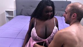 chubby big-boobed ebony gets pussyfucked after casting