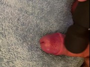 Making myself cum with the wife's wand and stretched balls