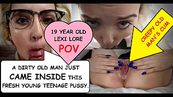 Teenager Lexi Lore gagged and creampied by dirty old man joe Jon