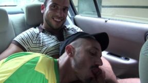 Suck party in the car and fucked in forest