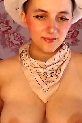 Natural Hairy Cowgirl Dances and Teases