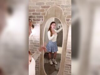 Excited Brunette hair Plays With Her Vagina In Store Changing Room