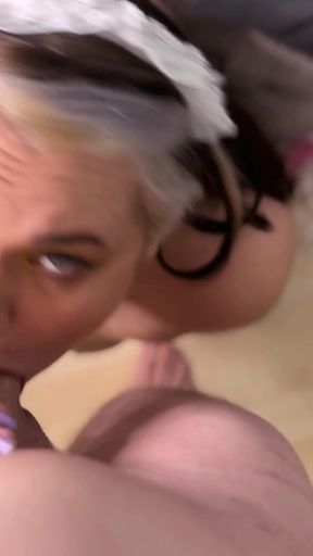Cleaning lady prefers to give sloppy deepthroats instead of cleaning the house!   Clip 1