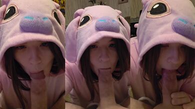 Blow job with cum swallow