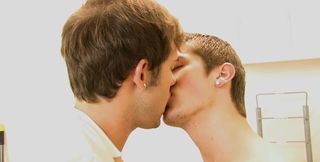 Passionate blokes gag one another and get laid in superb positions