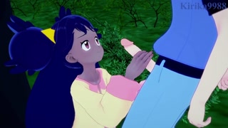 Iris and I have intense sex in the park at night. - Pokémon Hentai