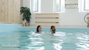 Lesbea Katarina Rina and Taylee Wood hot lesbian action poolside pussy licking and fingering orgasms