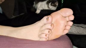 My girlfriend teasing me with her feet 3