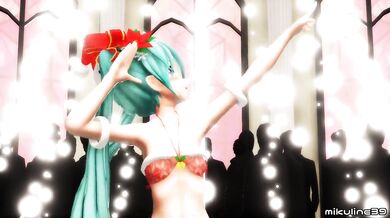 Hatsune Miku XXX loses it at Christmas MMD