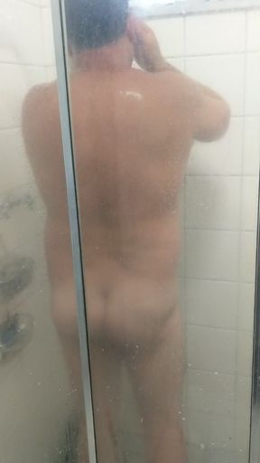 Horny Man Showering