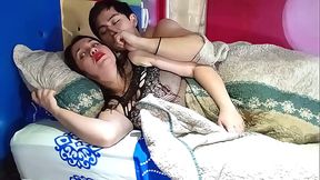 Oh, it wasn'_t a good idea to share a bed with my stepson. I'_m his stepmother, and he'_s rubbing me with his big cock.