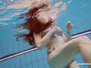 Hot naked girls underwater in the pool