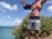 Straight Dad has a Secret, Blasts Huge Load while Ass playing in Paradise.. trailer