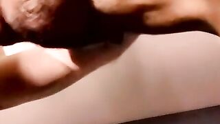 Amateur interracial bareback fucking ends with a facial