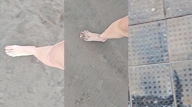 Dirty feet parade on the beach then strut down the street