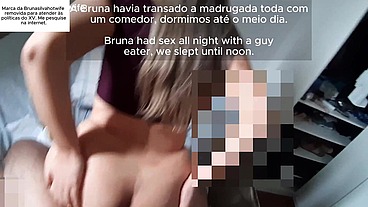 Bruna Silva Hotwife - Leva lambida do corno em seu cu após passar a noite transando com comedor