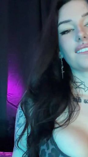 Goth Girl massive tits JOI, how long can you last?   Clip 2