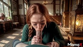 my pregnant stepsister lost control from lust, obediently swallowing my hot cum after a wild and deep fuck on the floor [ai]