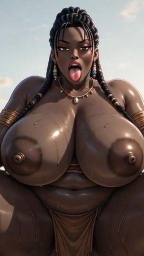 Voluptuous Ebony African Goddesses Covered In Savanna Mud Spraying Milk From Huge Breasts Erotic Sunset Scenes   Clip 1