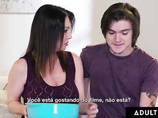 ADULT TIME - Large Bazookas Lonely Stepmom RayVeness Lets Stepson Cum On Breasts - PORTUGUESE SUBTITLES