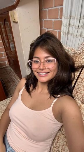 Curvy babe shows off her tits on homemade OnlyFans video