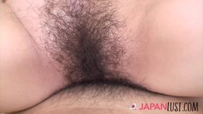 Mature Japanese with juicy tits gets hairy pussy creampie
