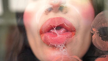 Nude naughty deep kisses + spit fetish