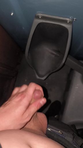 Playing with my cock in a Dixi toilet