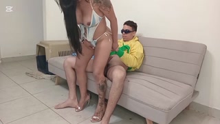 Argentina loses bet during the Argentina vs Brazil match and gets her ass filled with milk