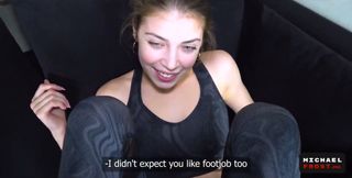 My Ex Girlfriend Suddenly Came Running to Give Me a Footjob and Ride on a Big Cock - POV