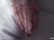 Step Mom caught Step Son with Boner and Helps Him Cum in Her Satin Panties while Standing