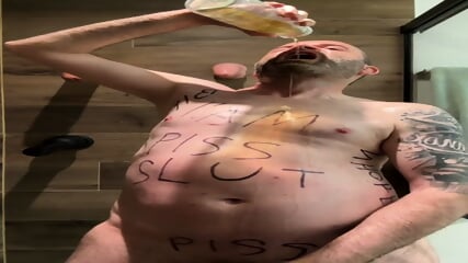 Me as a piss slut has a lot of my piss to drink