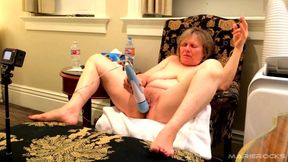 GILF gets her rocks off at the Victorian Hotel